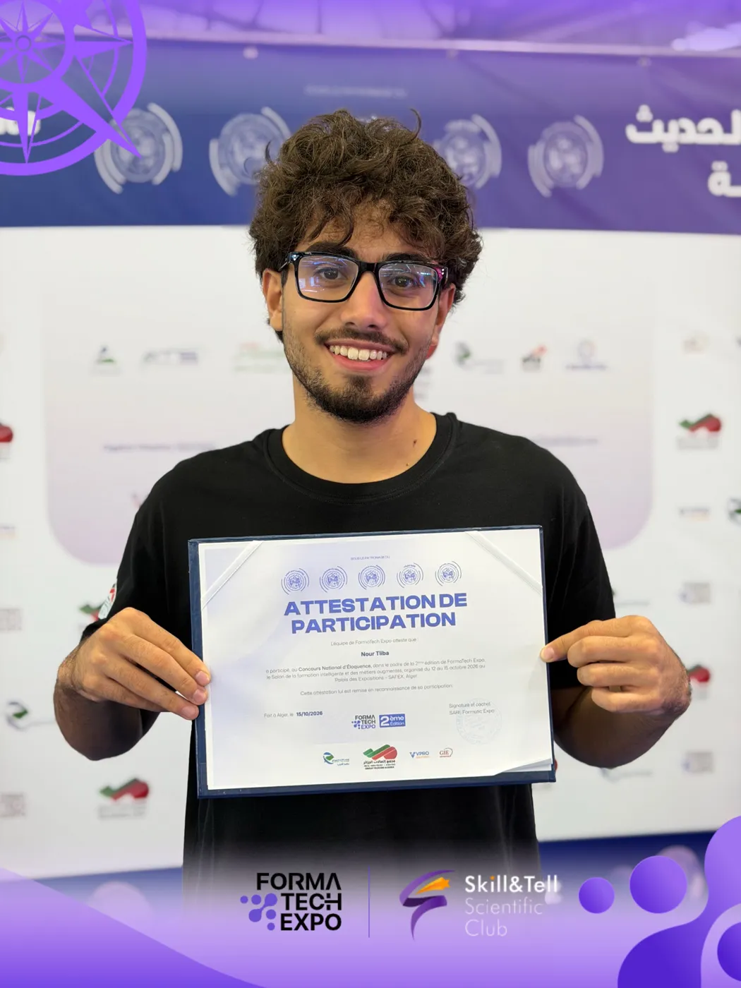 A FormaTech Expo participant holding his certificate