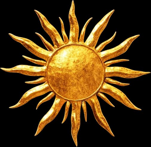 A golden rayed sun